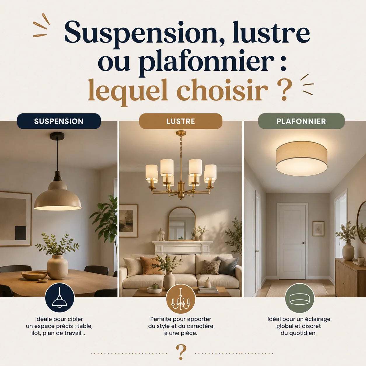 Suspension, lustre ou plafonnier : lequel choisir ? Image