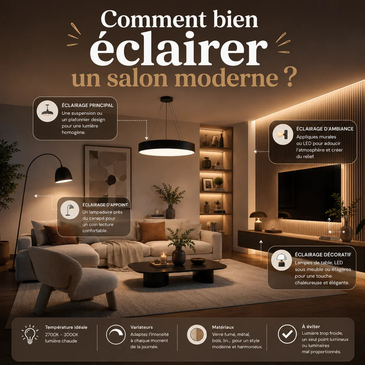 Comment bien éclairer un salon moderne ? Image