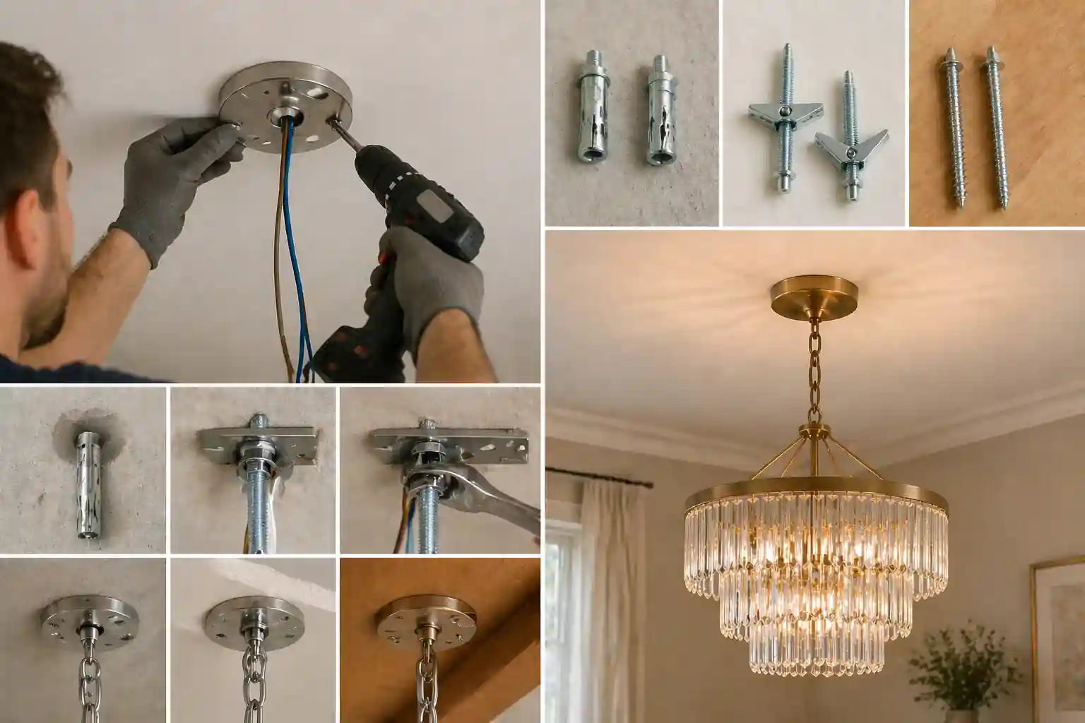 Comment fixer un lustre au plafond sans crochet ? Guide Lustrea Image
