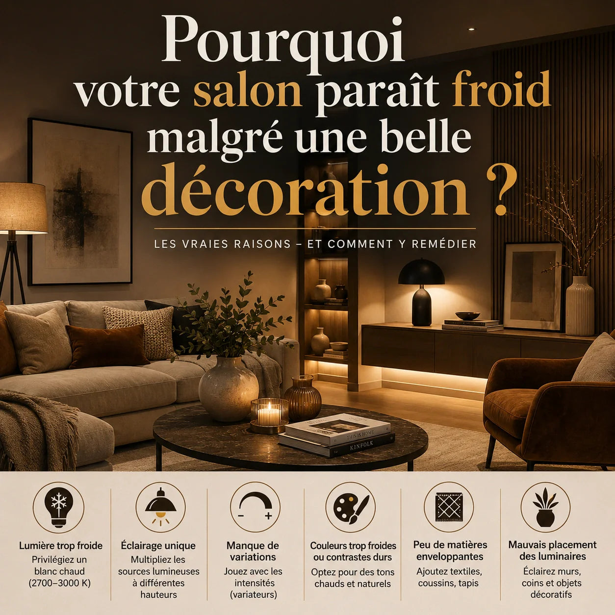 Pourquoi votre salon paraît froid malgré une belle décoration ?