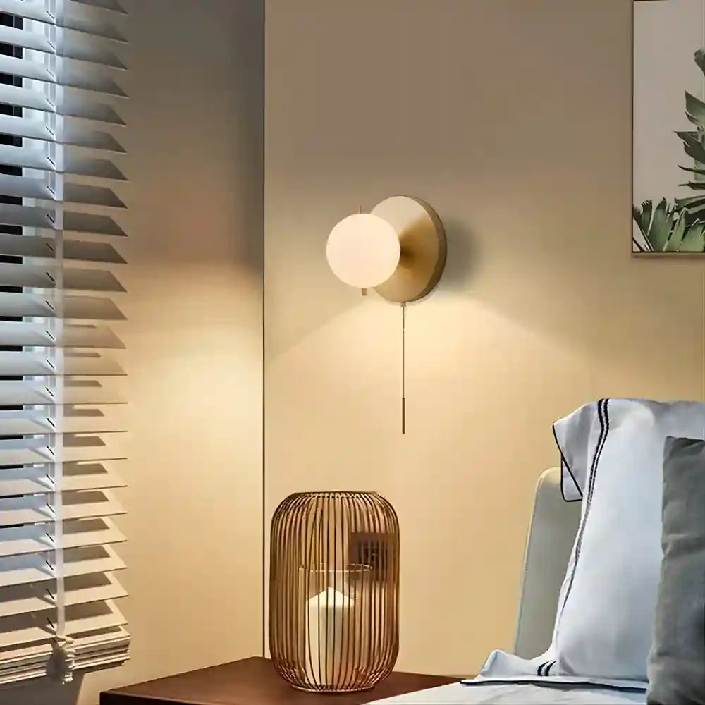 applique murale chambre - Boule design, Noir et doré