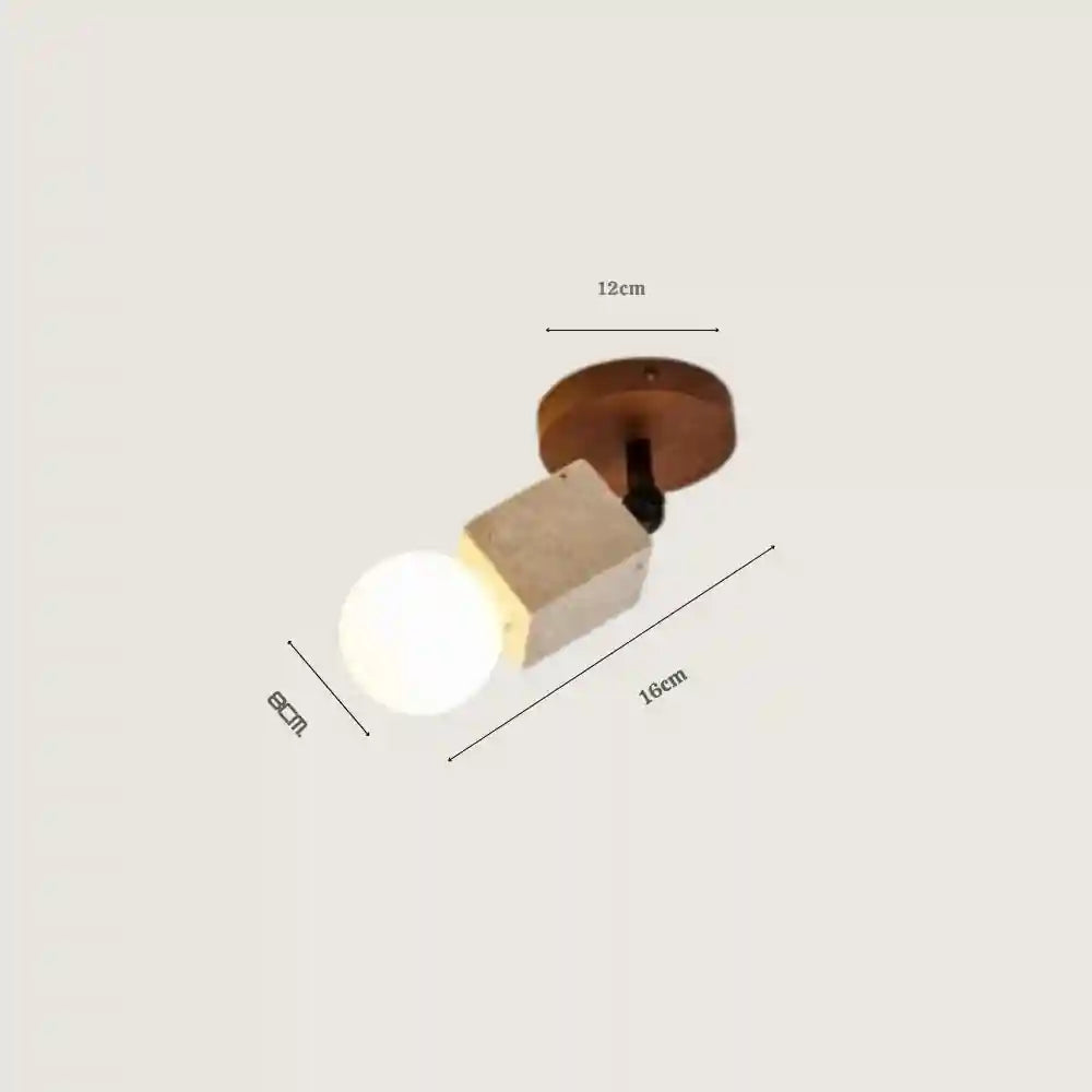 Plafonnier travertin Bois Acajou - Spot réglable