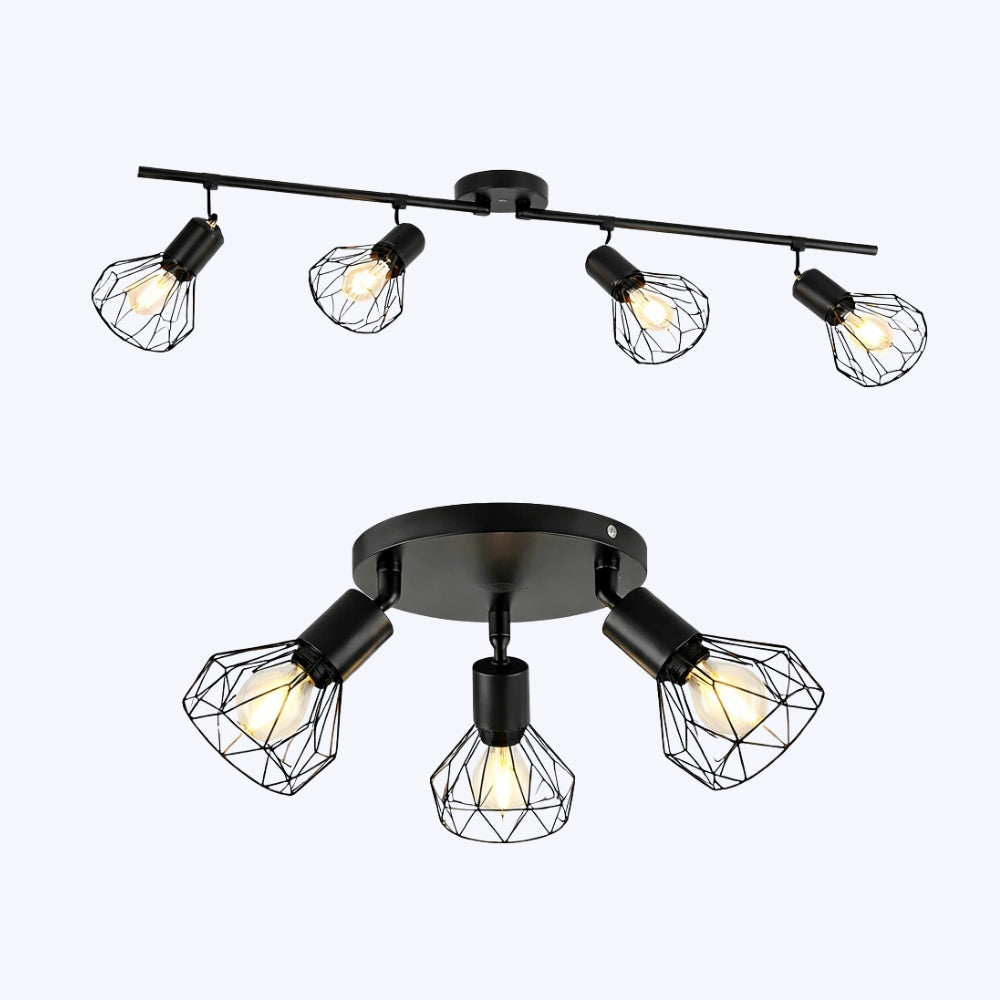 Plafonnier LED | Spots Orientables Noir 3 à 6 Lumières Moderne