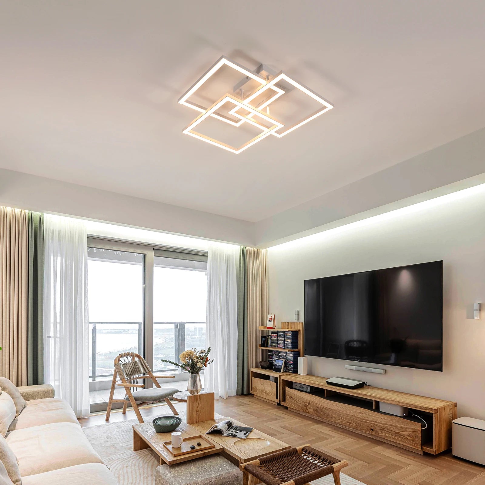 Plafonnier LED | Carré Moderne Dimmable avec Télécommande