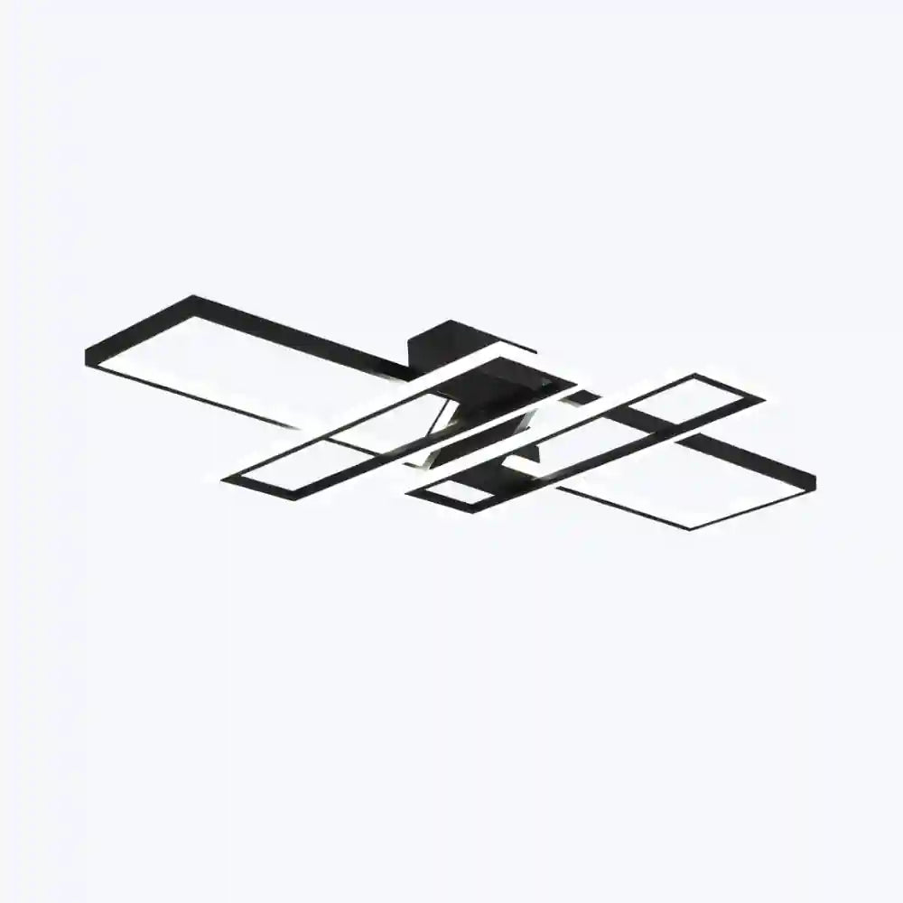 Plafonnier LED | Rectangle Noir Dimmable avec Télécommande