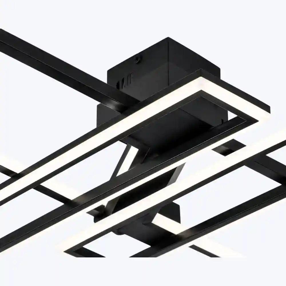 Plafonnier LED | Rectangle Noir Dimmable avec Télécommande