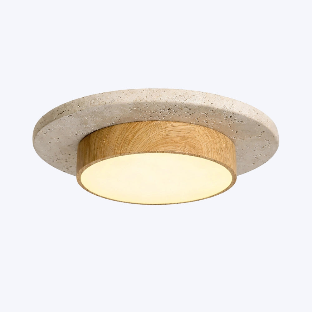 Plafonnier LED | Pierre & Bois Noyer Wabi Sabi Salon Couloir Balcon