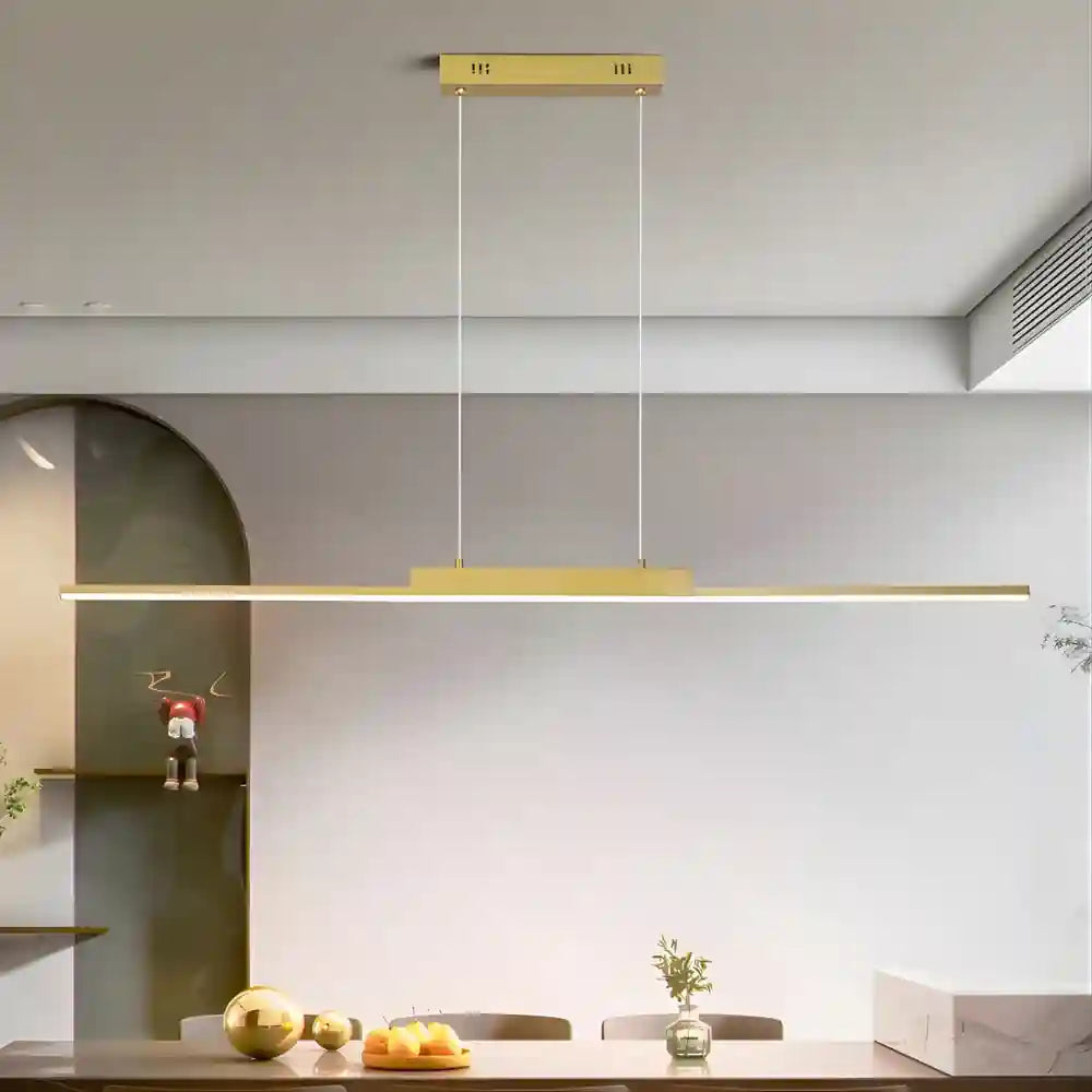 Lustre led doré - Suspension Linéaire Dimmable Salle a manger