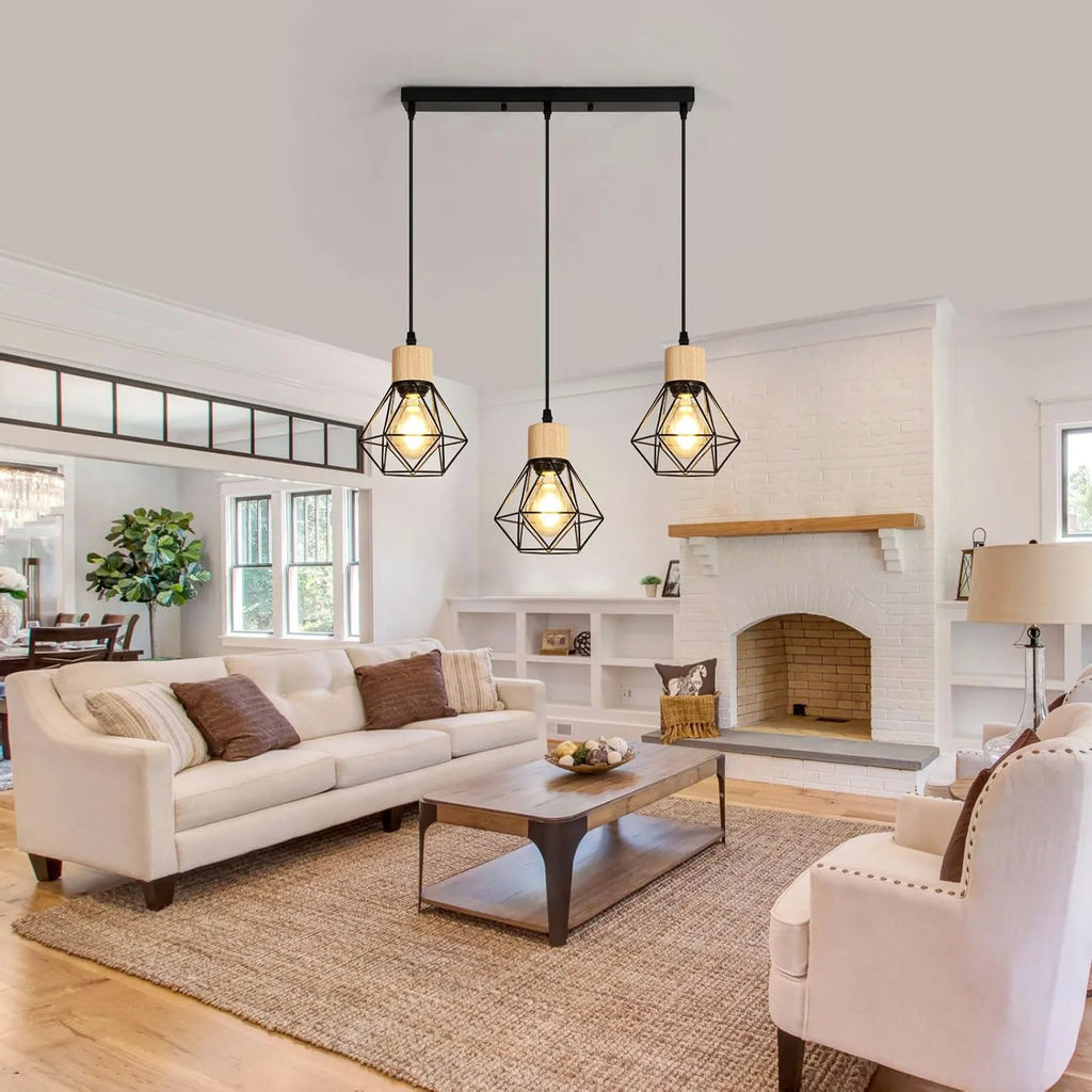 Lustre LED | Suspension Industrielle Grillage Rectangulaire