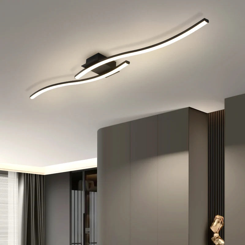 Plafonnier LED | Design Noir Élégant salon et chambre