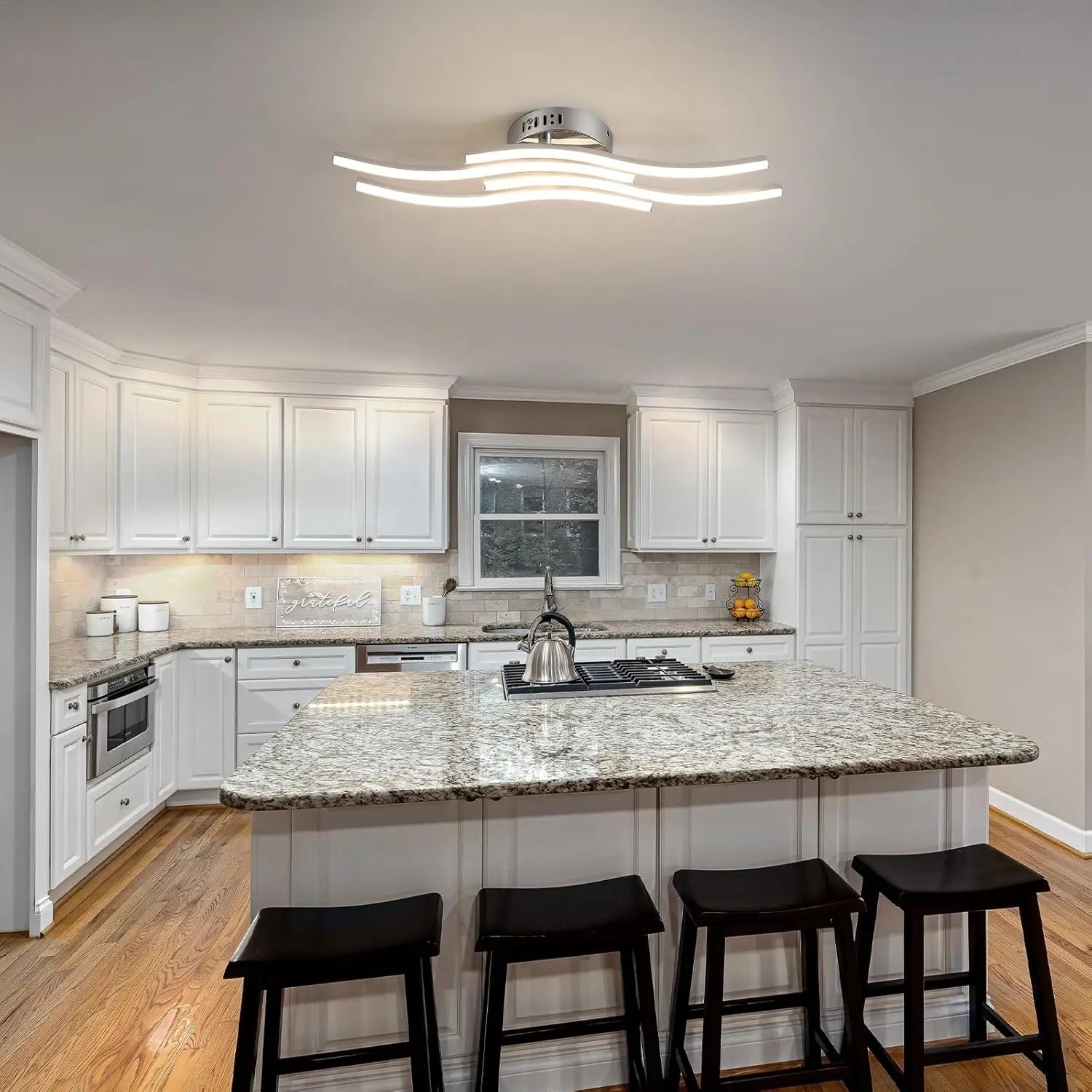 Plafonnier LED |  Vague Moderne 24W Lumière Naturelle | cuisine salon chambre