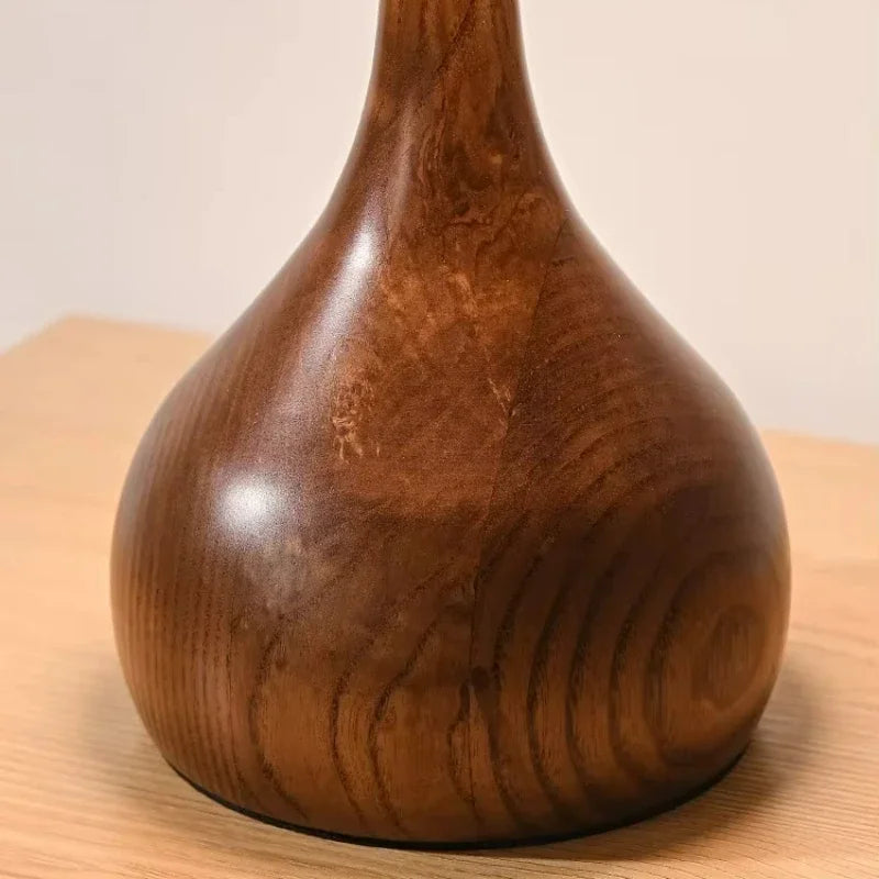 Lampe de Table Rétro Chic en Bois et Verre – Éclairage Décoratif