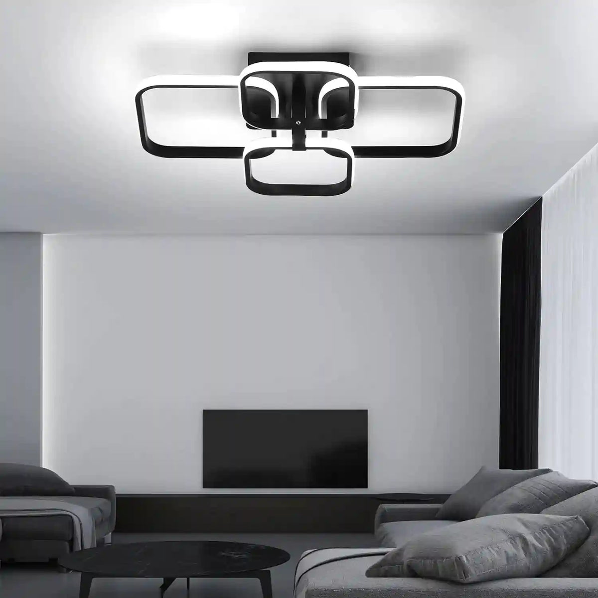 Plafonnier LED | Carré Moderne Métal & Acrylique Lumière Froide