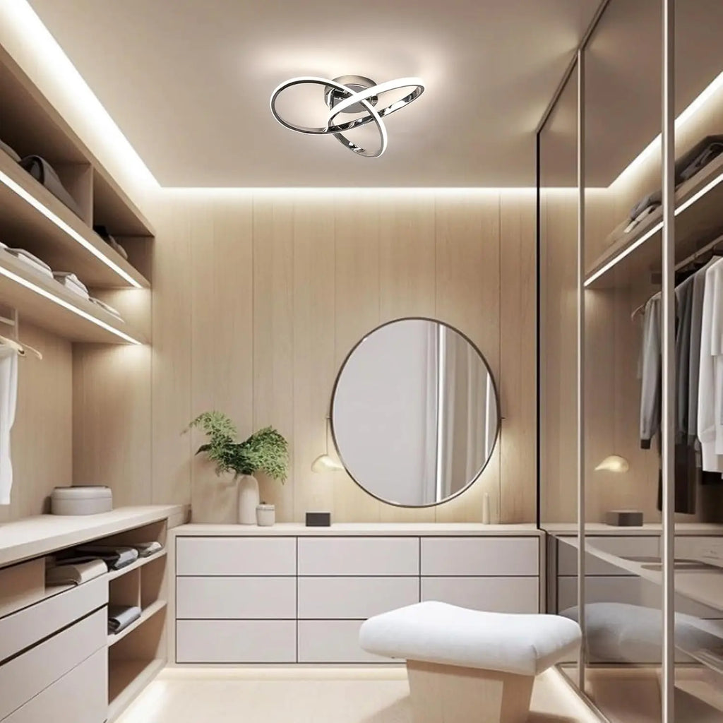 Plafonnier LED | Trèfle Argent Élégant