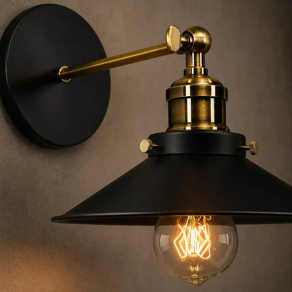 Applique murale industriel - Noir pour chambre, MIKO