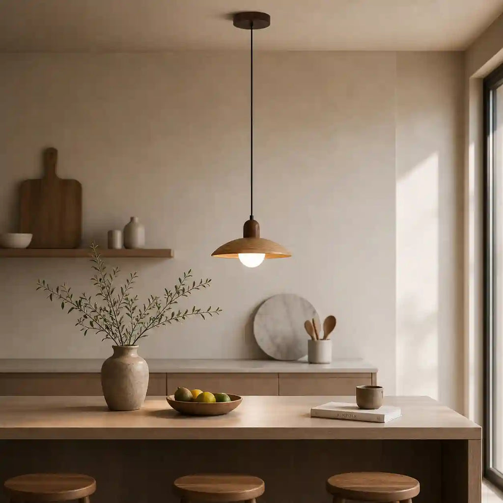Lustre en Bois - Soucoupe