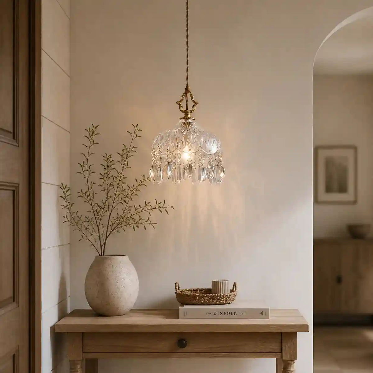Lustre en verre -  Suspension Rétro Français chic