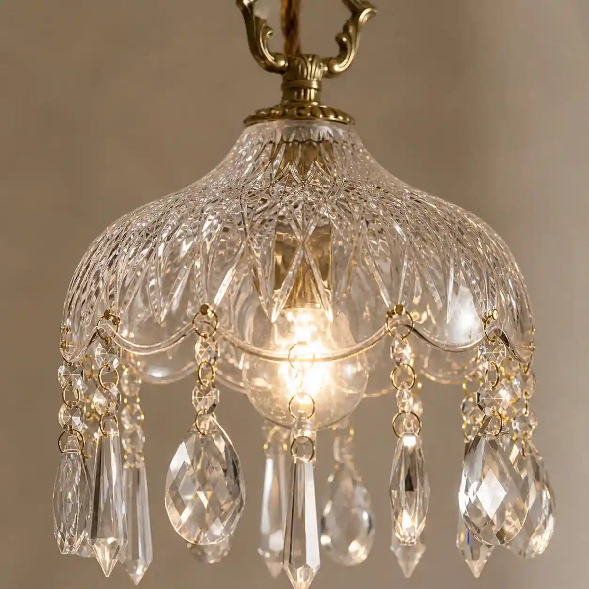 Lustre en verre -  Suspension Rétro Français chic