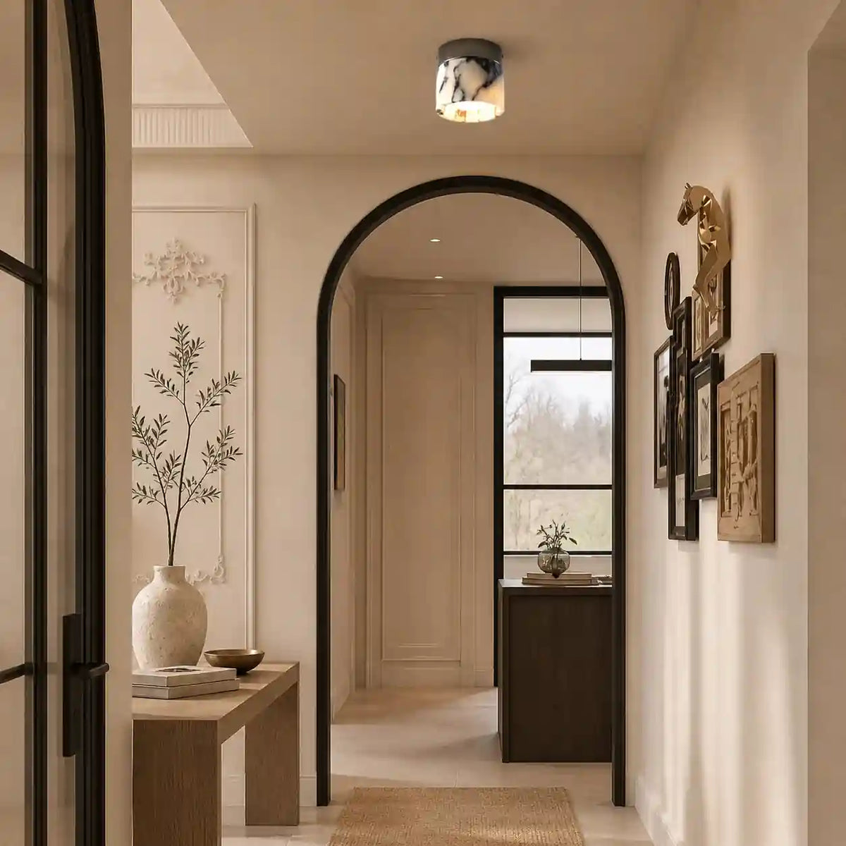 Plafonnier blanc - Cylindre Pierre Naturelle chic