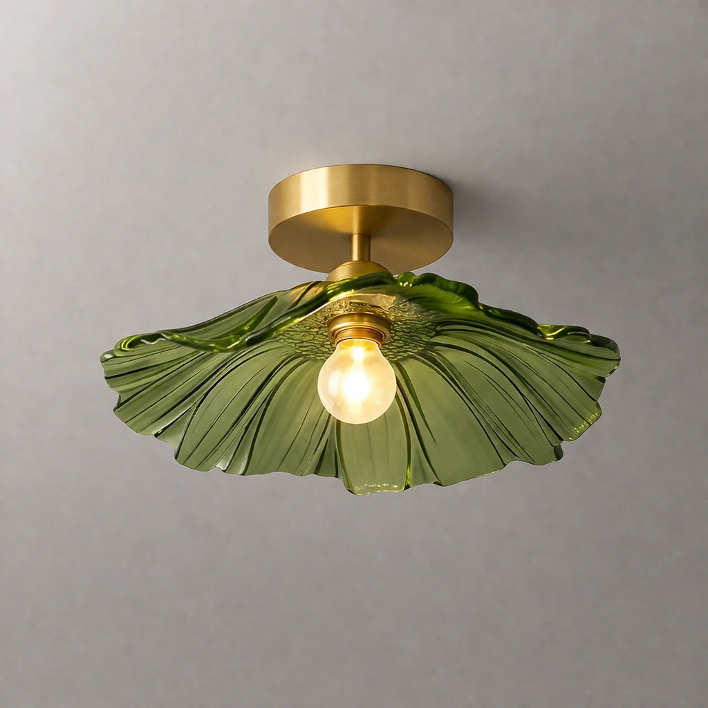 Lustre en verre - design fleur coloré