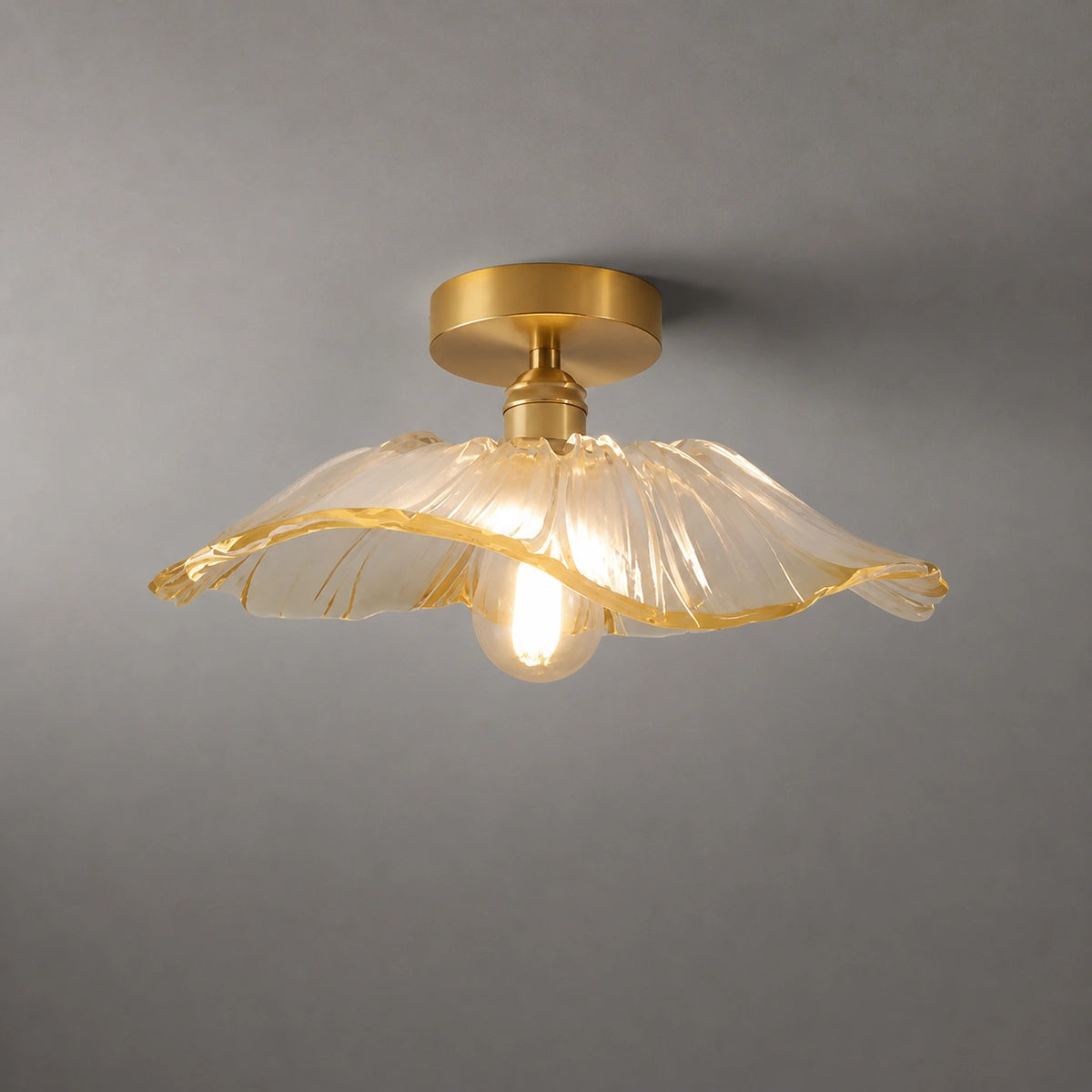 Lustre en verre - design fleur coloré