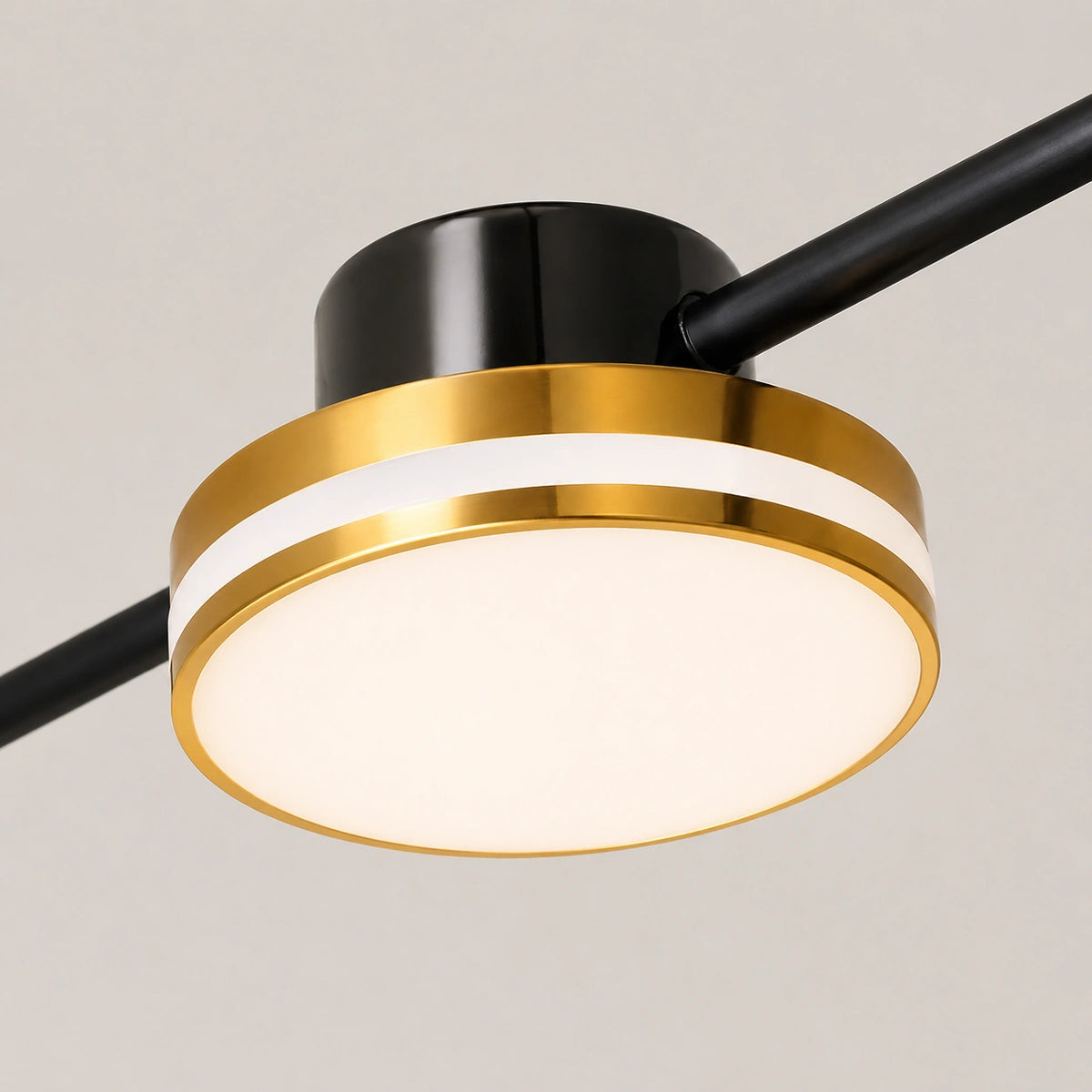 Suspension LED Linéaire Noir & Or | Lustre Moderne Salle à Manger