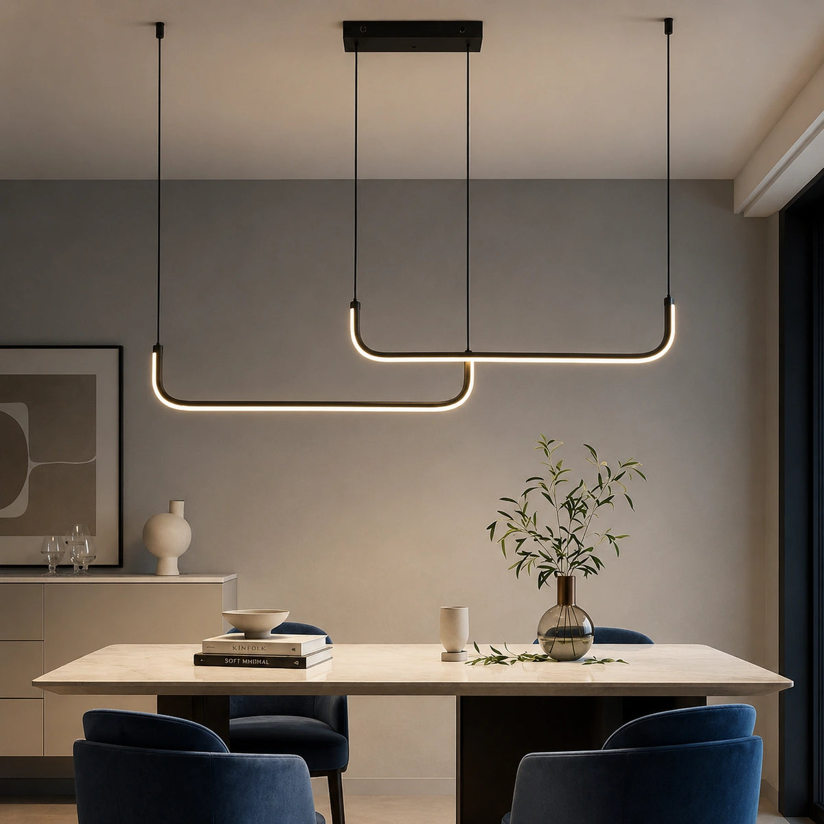 Suspension LED Moderne Noir | Lustre Design Salle à Manger