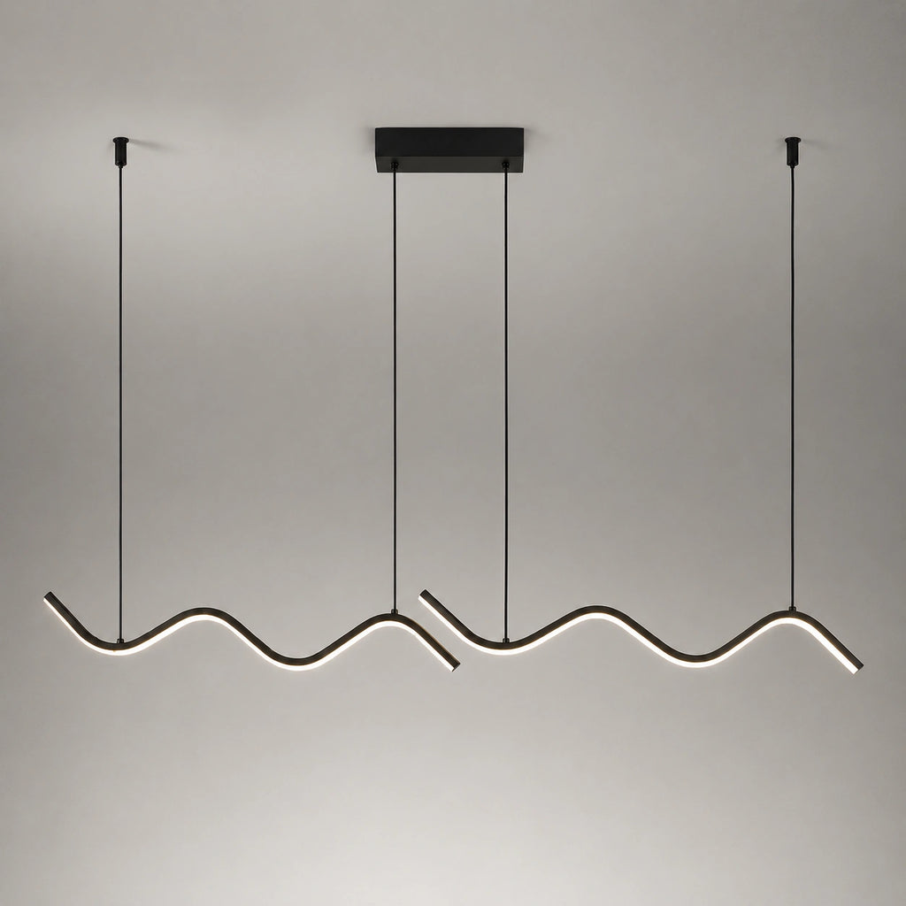 Suspension LED Nordique Noire | Lustre Moderne Salle à Manger