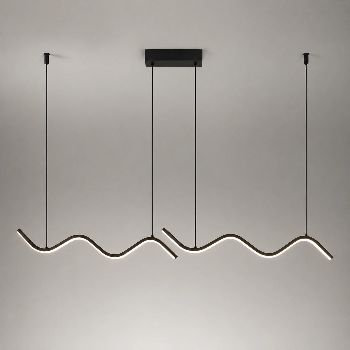 Suspension LED Nordique Noire | Lustre Moderne Salle à Manger