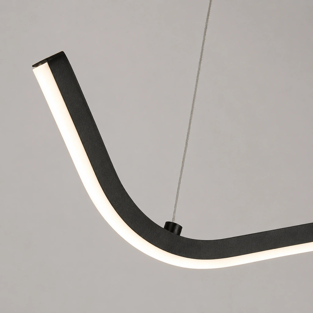 Suspension LED Nordique Noire | Lustre Moderne Salle à Manger