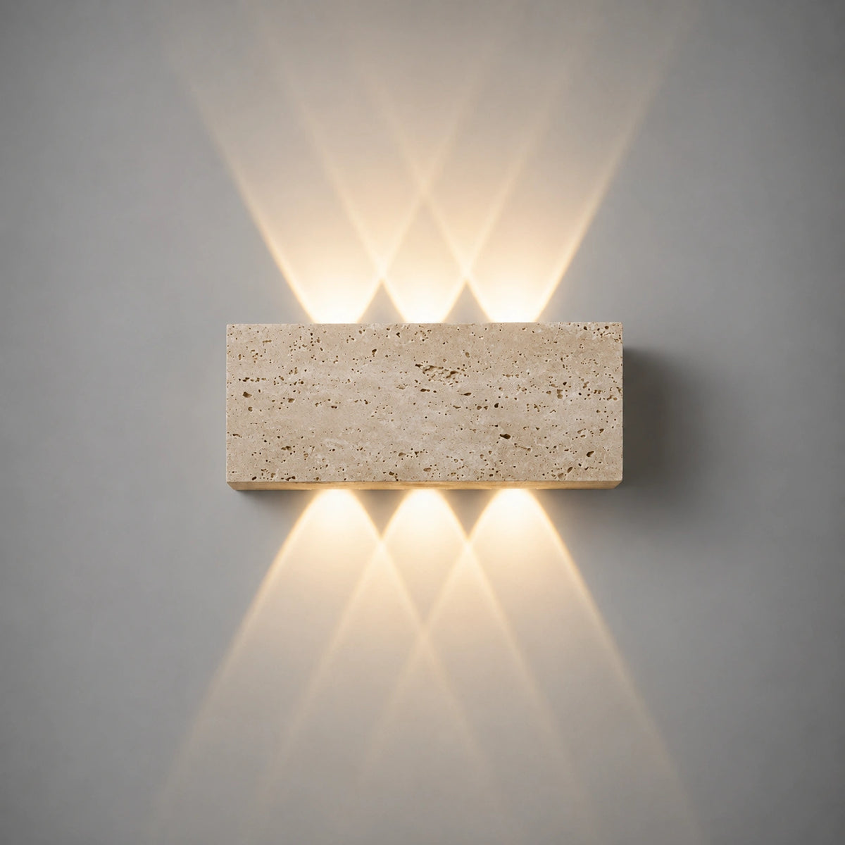 Applique Extérieure Pierre Naturelle | LED Travertin Architectural