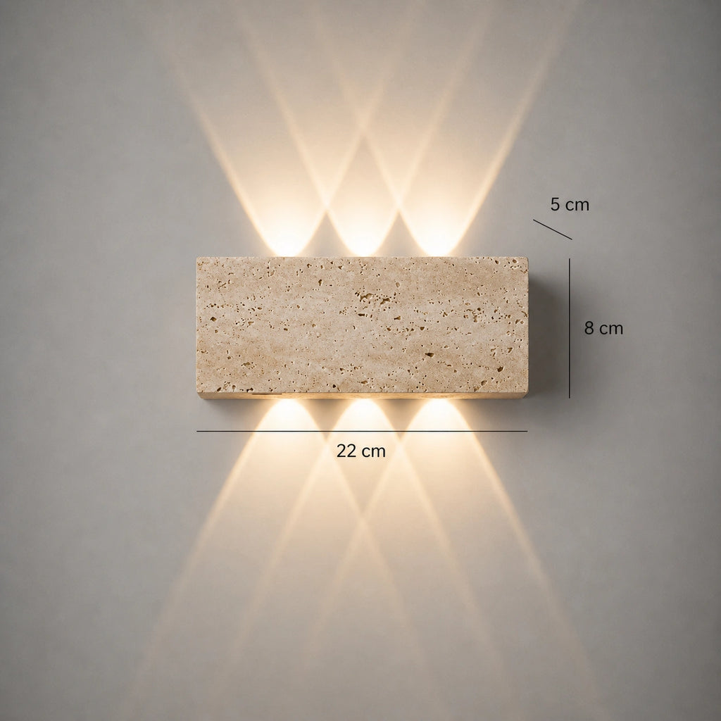 Applique Extérieure Pierre Naturelle | LED Travertin Architectural