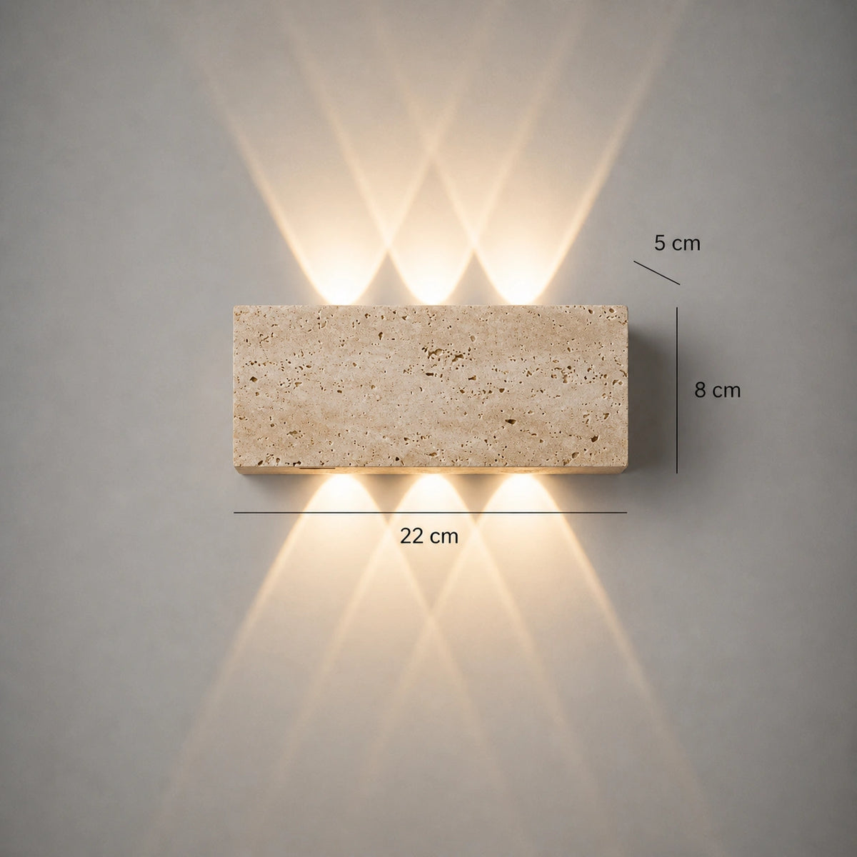 Applique Extérieure Pierre Naturelle | LED Travertin Architectural