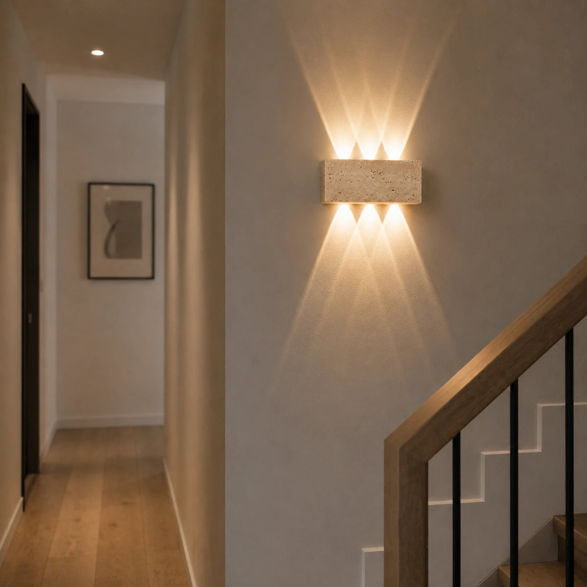 Applique Murale Pierre Travertin | Éclairage LED Minimaliste