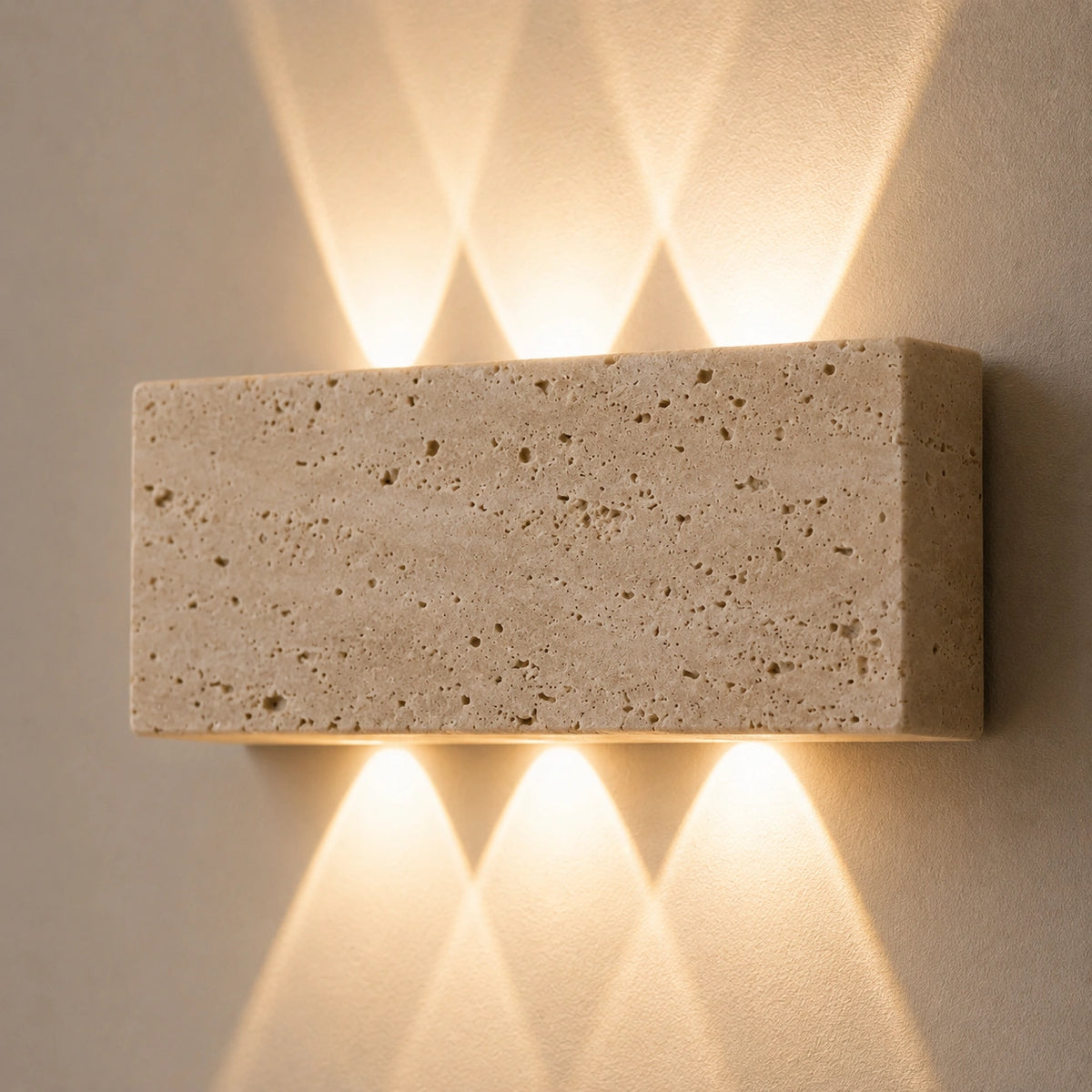 Applique Extérieure Pierre Naturelle | LED Travertin Architectural