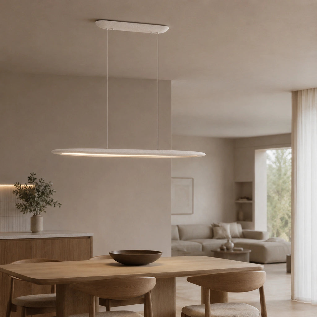 Suspension Wabi-sabi blanc - linéaire raffinée dimmable