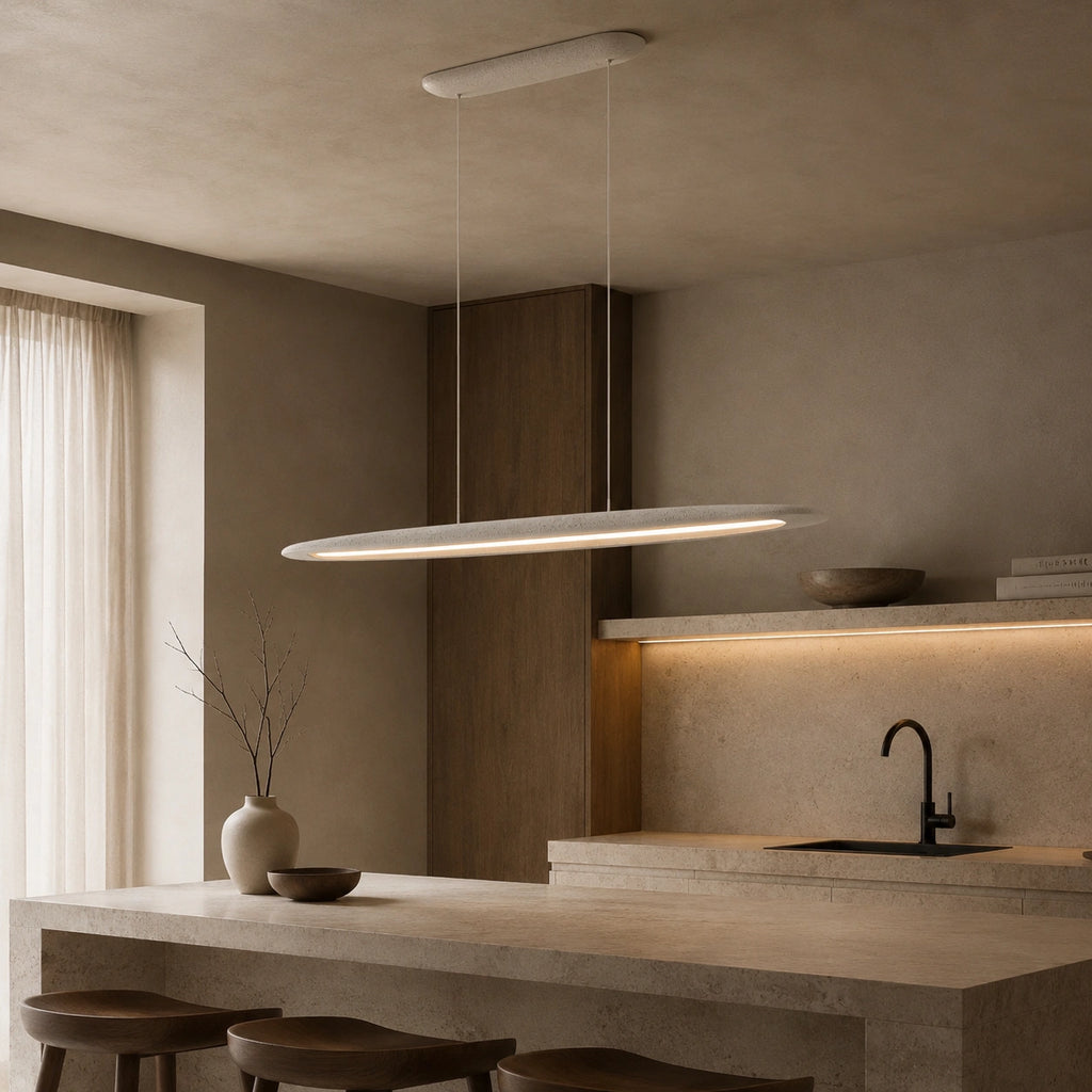 Suspension Wabi-sabi blanc - linéaire raffinée dimmable
