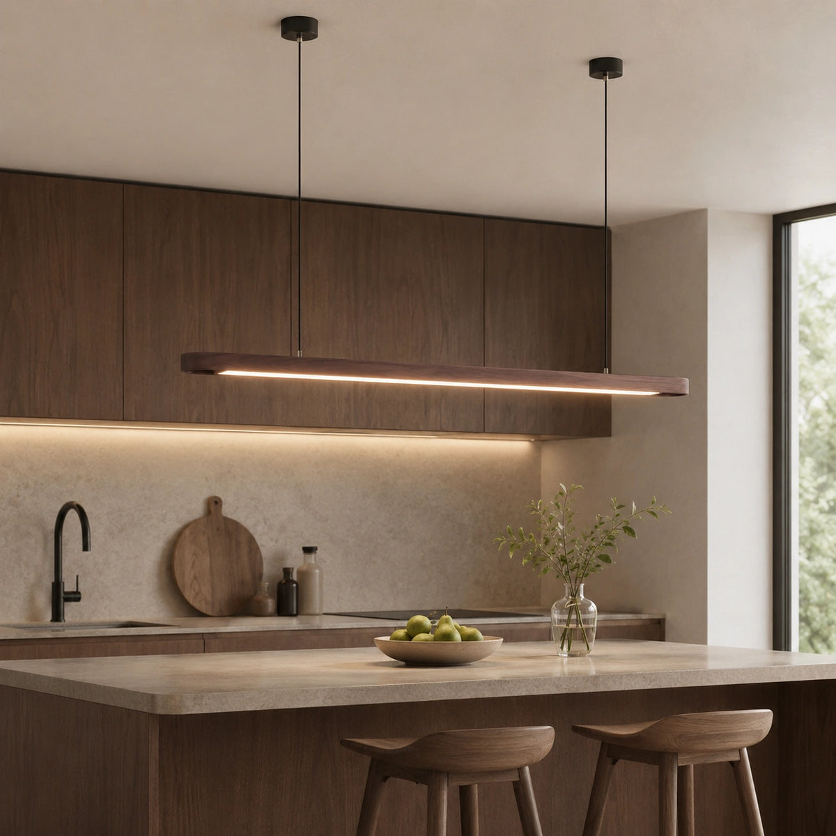 Suspension Japandi Bois Ovale | design épuré