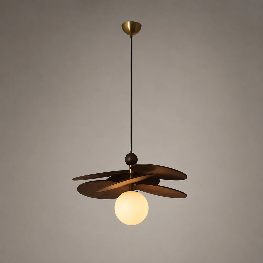 Suspension en bois moderne - Pétale brillante