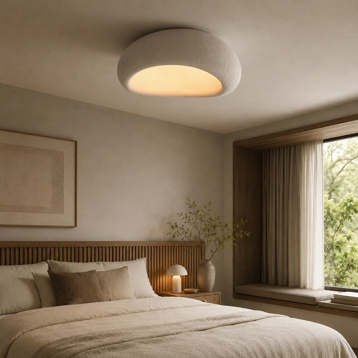 Plafonnier wabi-sabi, design en pierre | Aira