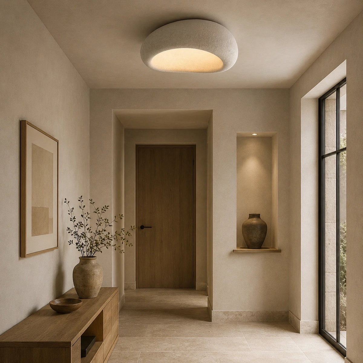 Plafonnier wabi-sabi, design en pierre | Aira