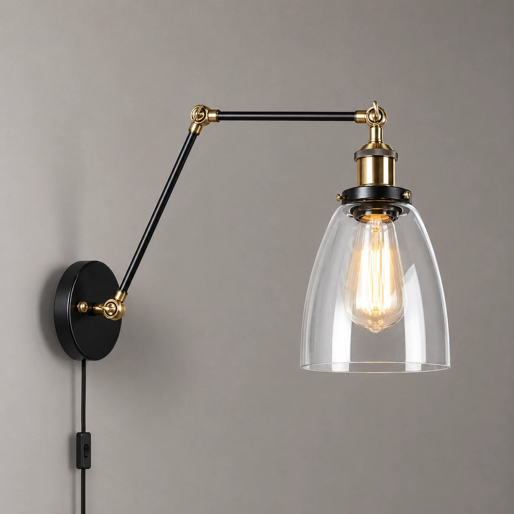 Applique murale en verre - style lampe de bureau