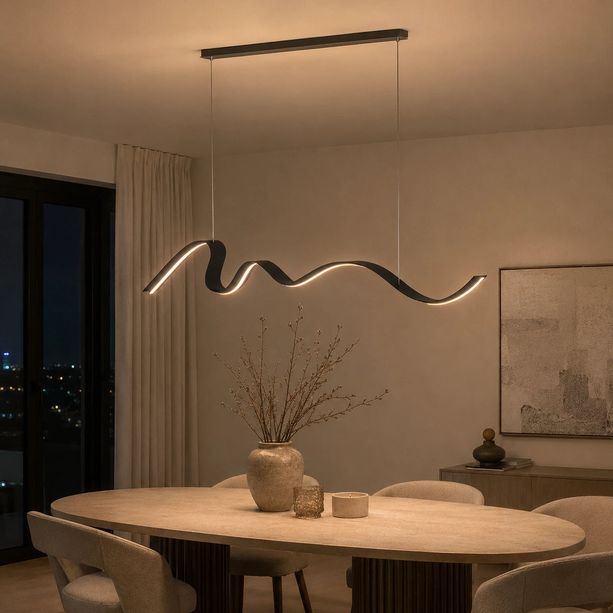 Suspension LED - Artistique Design Italien Noir Haut de Gamme