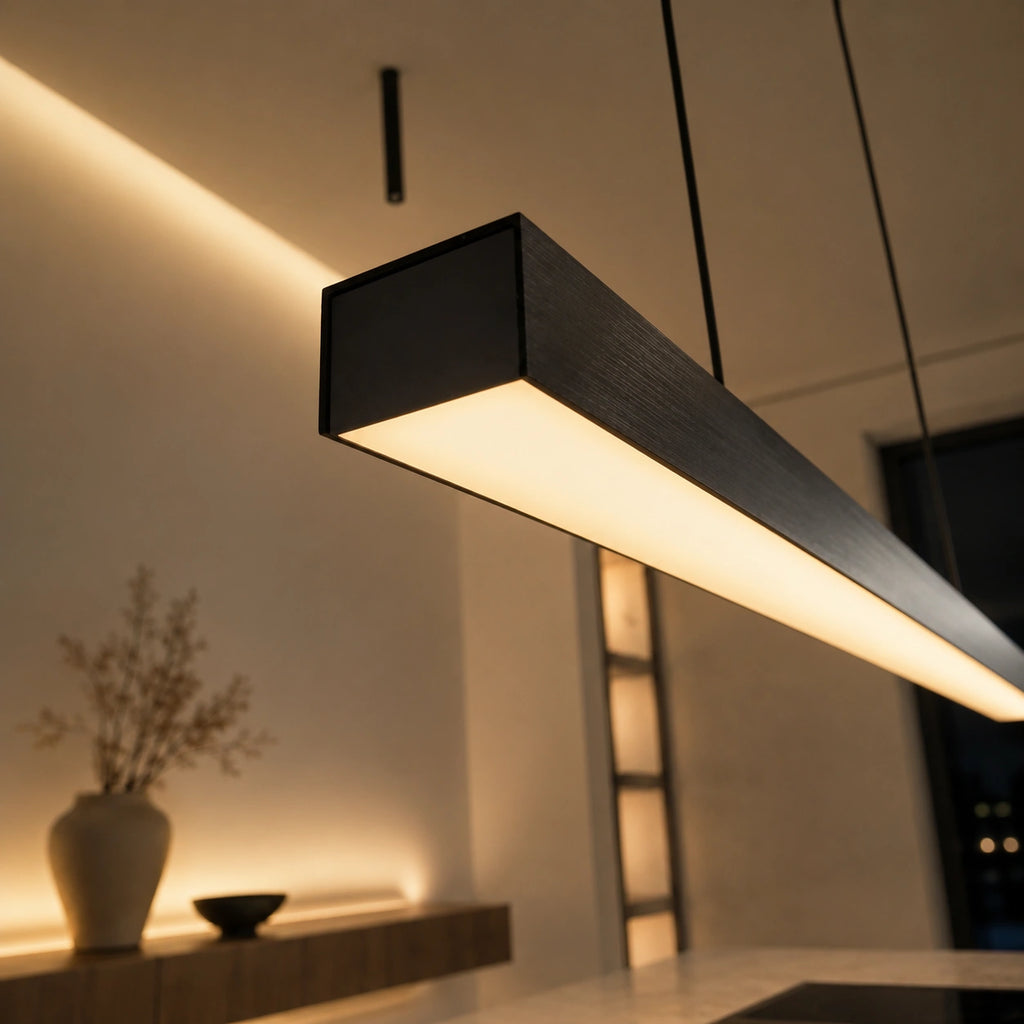 Suspension LED Design Italien Noir Mat Minimaliste