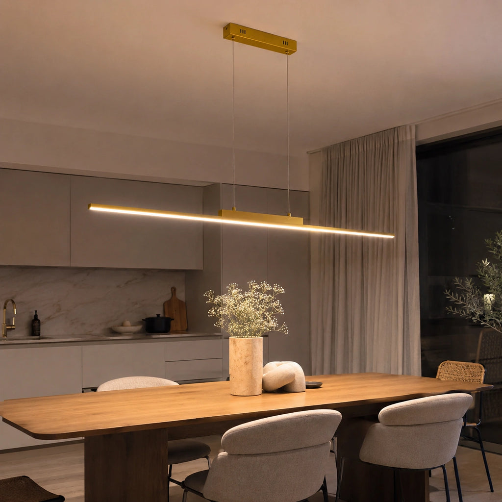 Lustre led doré - Suspension Linéaire Dimmable Salle a manger