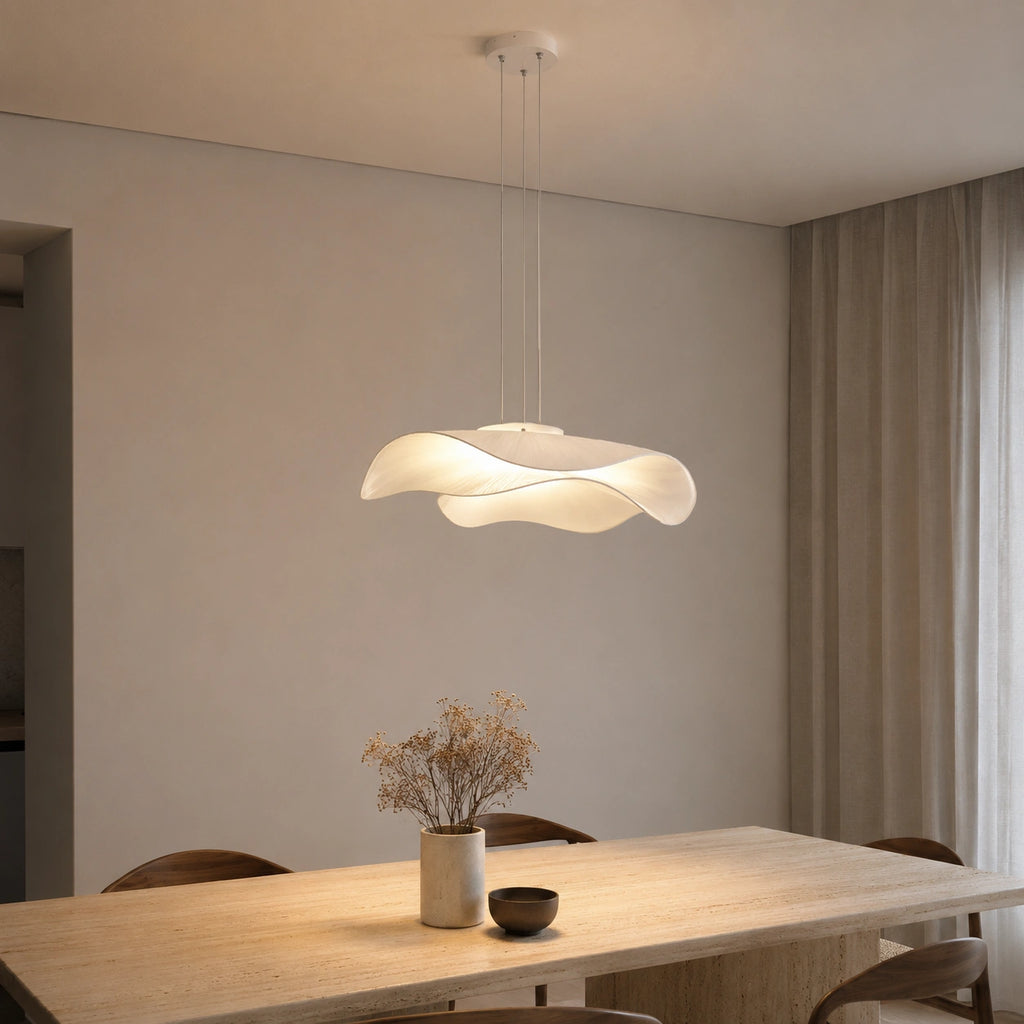 Lustre blanc - suspension bohème