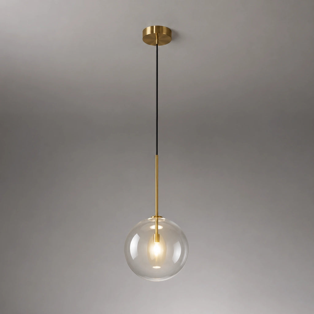 Suspension boule en verre - style contemporain