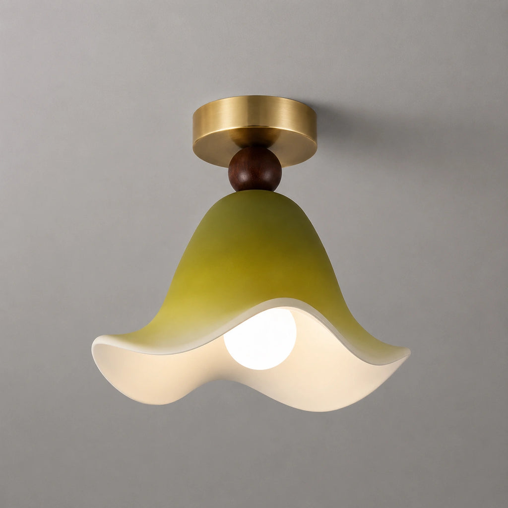 Plafonnier en verre - fleuri