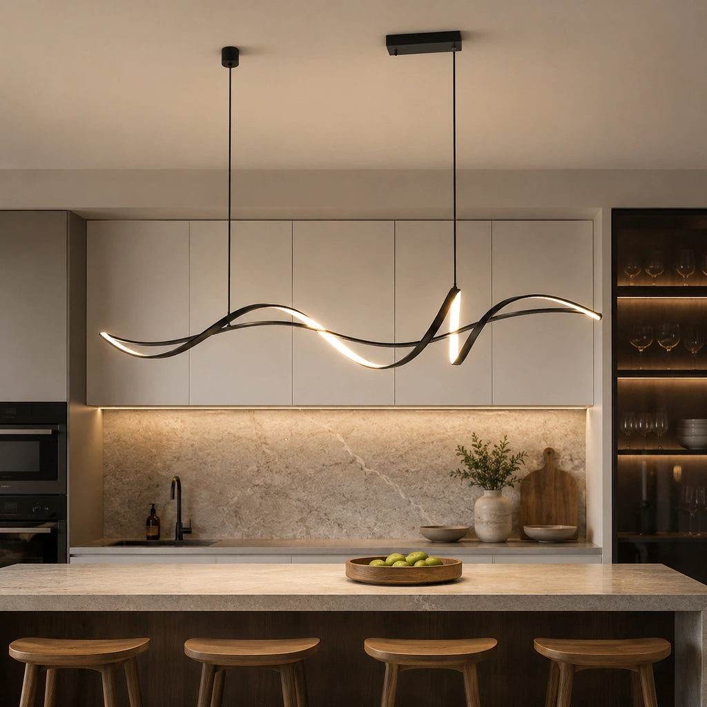 Lustre de salon design noir | Ondea