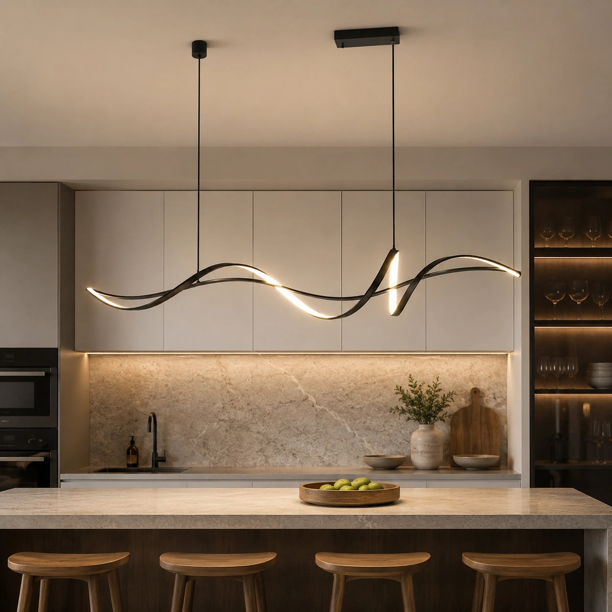 Lustre de salon design noir | Ondea